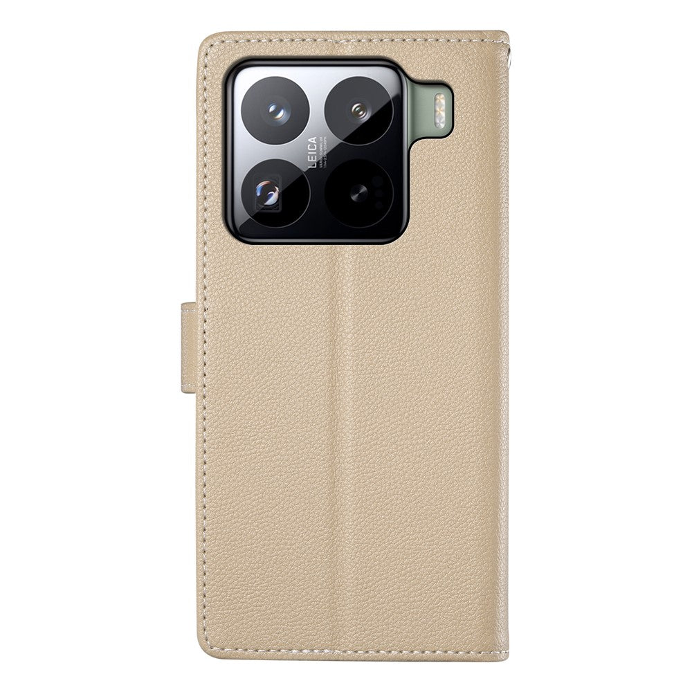 For Xiaomi 15 Pro Case Litchi Texture Leather Wallet Phone Cover Magnetic Snap
