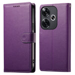 DF-012 For Xiaomi Redmi Turbo 3 5G  /  Poco F6 5G Case Litchi Texture Leather Magnetic Clasp Wallet Stand Phone Cover with Wrist Strap