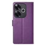 DF-012 For Xiaomi Redmi Turbo 3 5G  /  Poco F6 5G Case Litchi Texture Leather Magnetic Clasp Wallet Stand Phone Cover with Wrist Strap