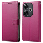 DF-012 For Xiaomi Redmi Turbo 3 5G  /  Poco F6 5G Case Litchi Texture Leather Magnetic Clasp Wallet Stand Phone Cover with Wrist Strap