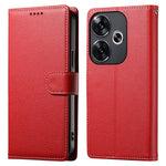 DF-012 For Xiaomi Redmi Turbo 3 5G  /  Poco F6 5G Case Litchi Texture Leather Magnetic Clasp Wallet Stand Phone Cover with Wrist Strap