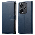 DF-012 For Xiaomi Redmi Turbo 3 5G  /  Poco F6 5G Case Litchi Texture Leather Magnetic Clasp Wallet Stand Phone Cover with Wrist Strap