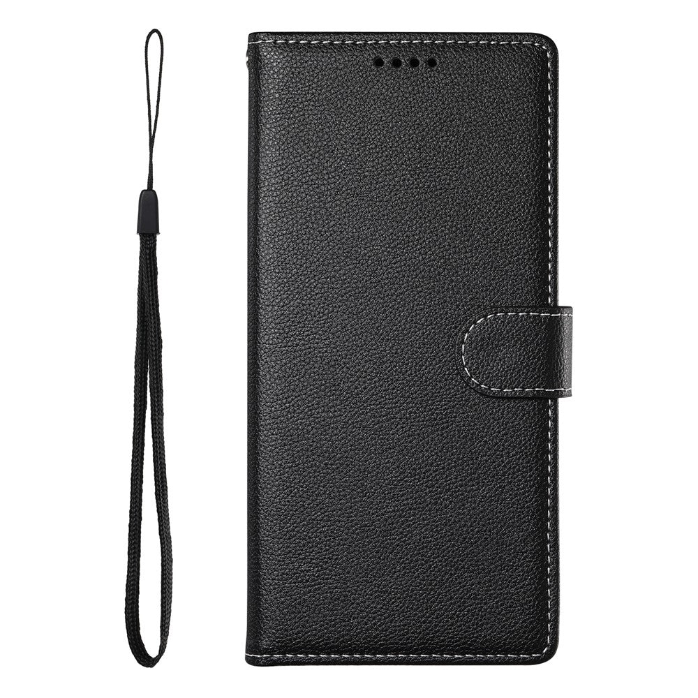 For Xiaomi Redmi Note 14 4G (163.25mm) Stand Case Litchi Texture Leather Wallet Phone Cover Magnetic Snap