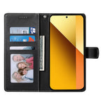 DF-012 For Xiaomi Redmi Note 13 Pro 5G / Poco X6 5G Case Litchi Texture Leather Magnetic Clasp Wallet Stand Phone Cover with Wrist Strap