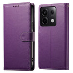 DF-012 For Xiaomi Redmi Note 13 Pro 5G / Poco X6 5G Case Litchi Texture Leather Magnetic Clasp Wallet Stand Phone Cover with Wrist Strap