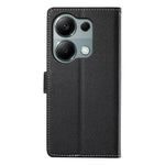 DF-012 For Xiaomi Redmi Note 13 Pro 4G Case Litchi Texture Leather Magnetic Clasp Wallet Stand Phone Cover with Wrist Strap