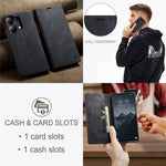 AUTSPACE For Xiaomi Redmi Note 13 Pro 4G Wallet Case  A01 Leather Stand Cover with RFID Blocking Card Holder