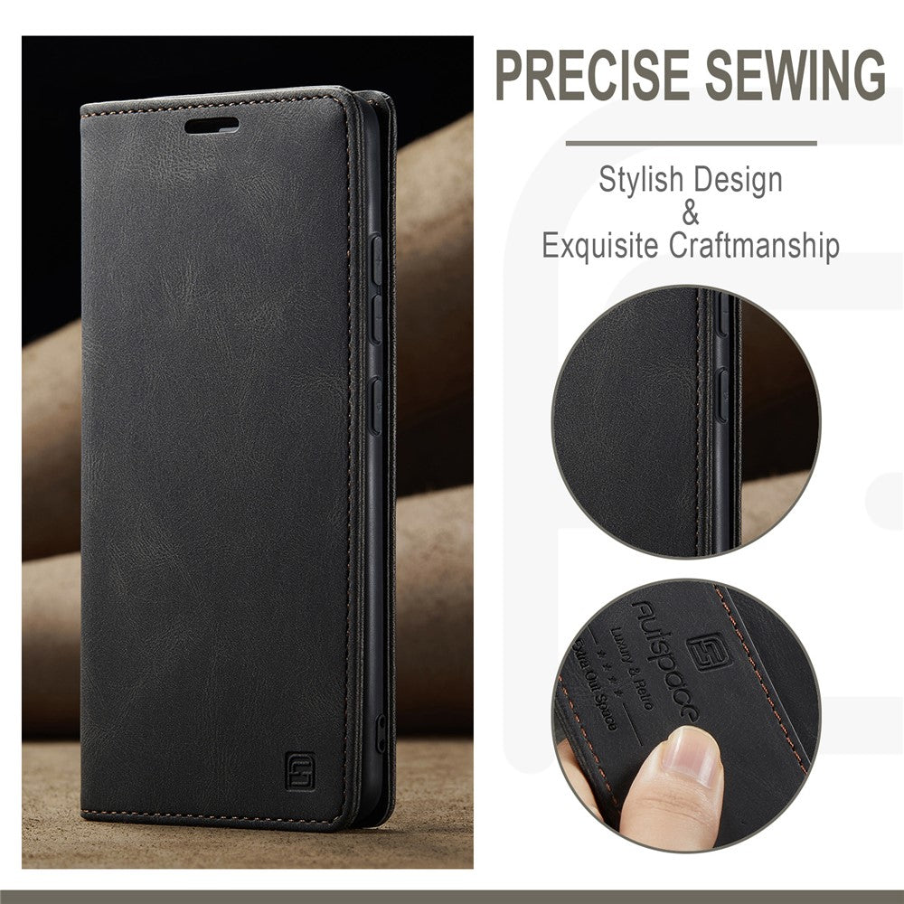 AUTSPACE For Xiaomi Redmi Note 13 Pro 4G Wallet Case  A01 Leather Stand Cover with RFID Blocking Card Holder