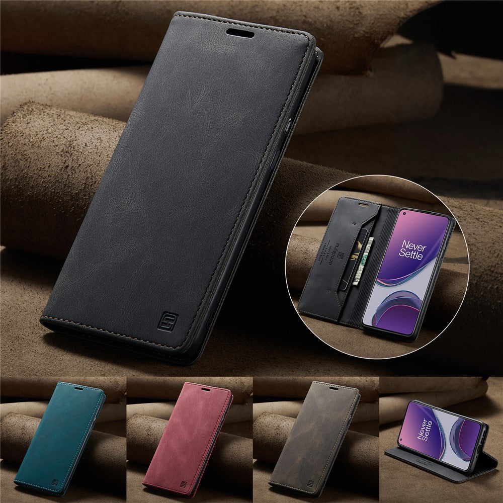 AUTSPACE För OnePlus 8T Plånboksfodral A01 Läderfodral med RFID-blockerande korthållare