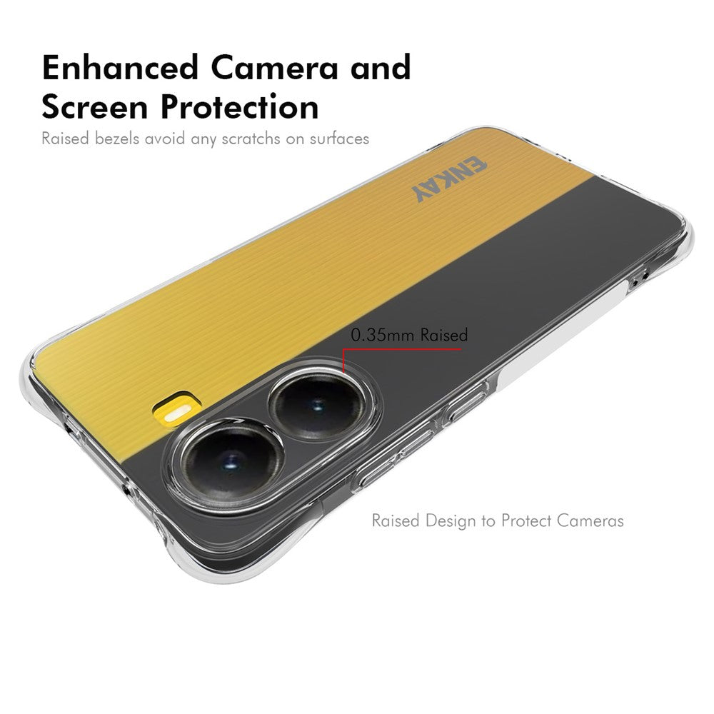 ENKAY HAT PRINCE gennemsigtigt mobilcover til Xiaomi Poco X7 Pro 5G, stødsikkert og skridsikkert TPU-cover