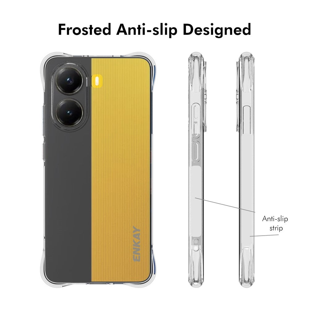 ENKAY HAT PRINCE gennemsigtigt mobilcover til Xiaomi Poco X7 Pro 5G, stødsikkert og skridsikkert TPU-cover
