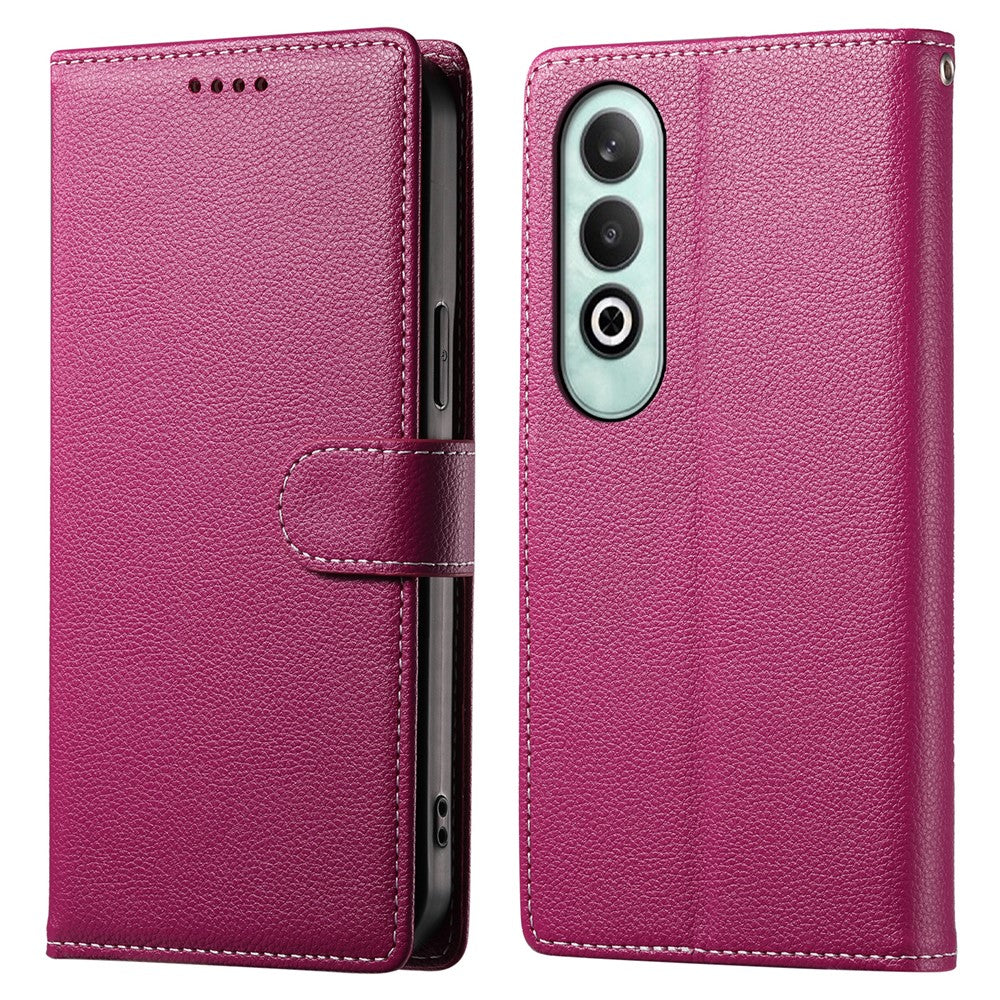 DF-012 För OnePlus Nord CE4 5G Skal Litchi Textur Läder Magnetspänne Plånboksfodral