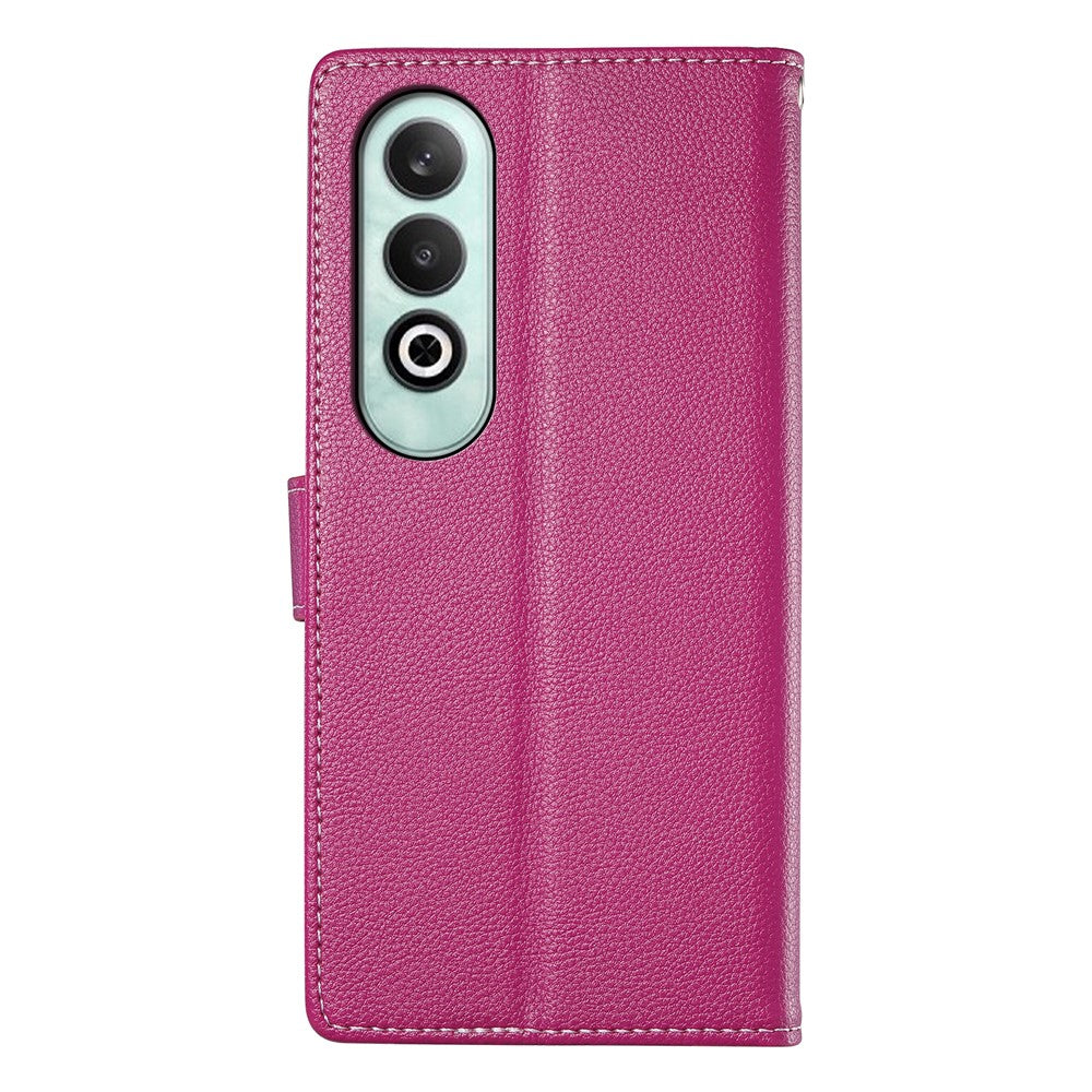 DF-012 För OnePlus Nord CE4 5G Skal Litchi Textur Läder Magnetspänne Plånboksfodral