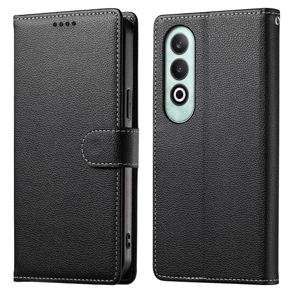 DF-012 För OnePlus Nord CE4 5G Skal Litchi Textur Läder Magnetspänne Plånboksfodral