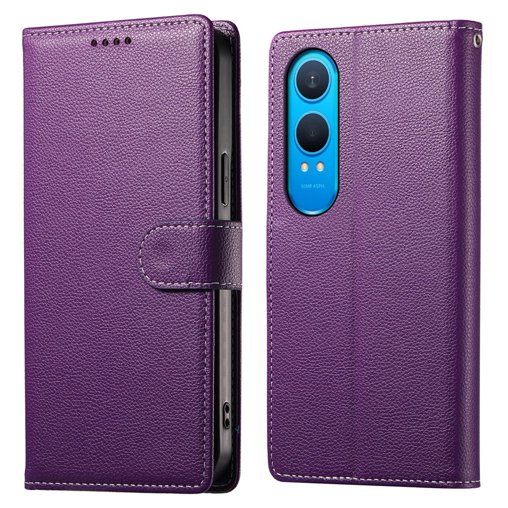 DF-012 For OnePlus Nord CE4 Lite 5G Case Litchi Texture Leather Magnetic Clasp Wallet Stand Phone Cover