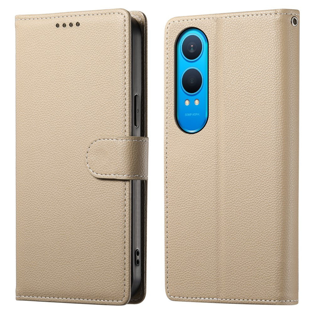 DF-012 til OnePlus Nord CE4 Lite 5G, lædercover med litchitekstur, magnetisk lukning og pung