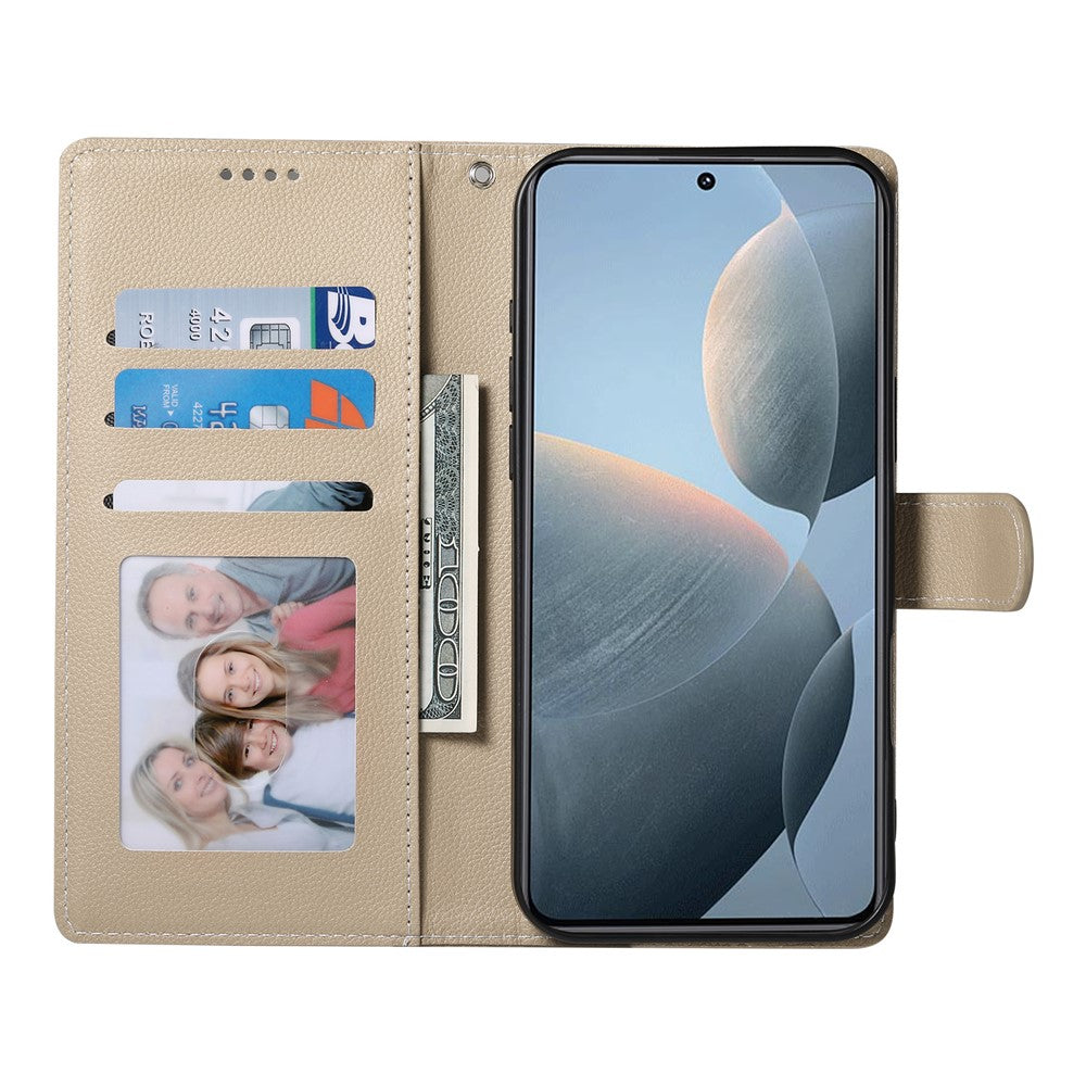 DF-012 til OnePlus Nord CE4 Lite 5G, lædercover med litchitekstur, magnetisk lukning og pung