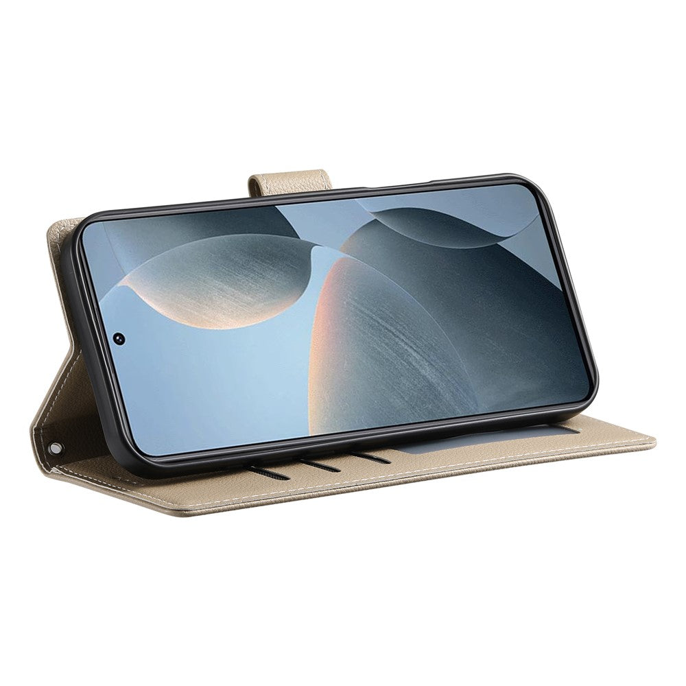 DF-012 til OnePlus Nord CE4 Lite 5G, lædercover med litchitekstur, magnetisk lukning og pung