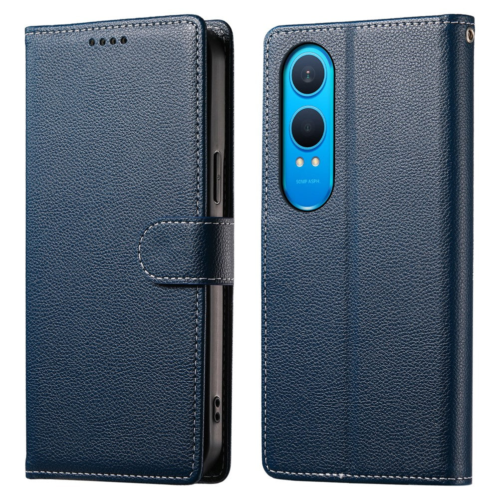 DF-012 til OnePlus Nord CE4 Lite 5G, lædercover med litchitekstur, magnetisk lukning og pung