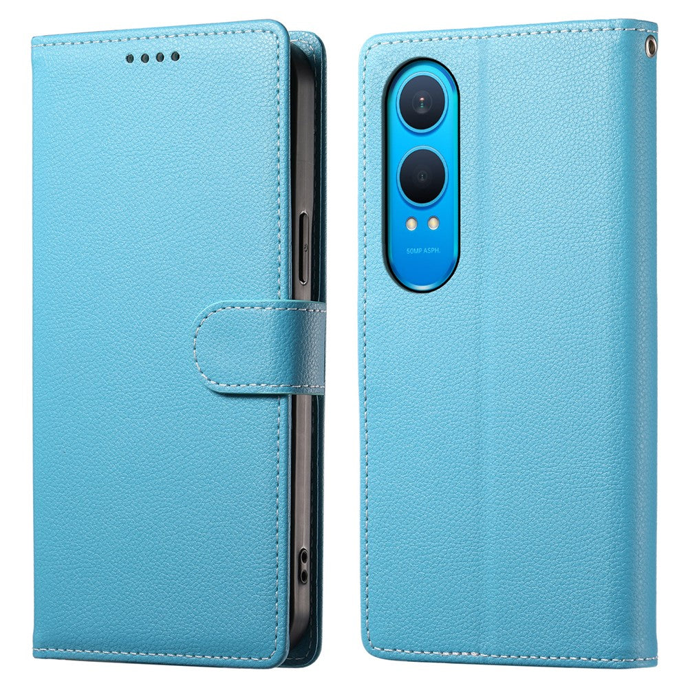DF-012 til OnePlus Nord CE4 Lite 5G, lædercover med litchitekstur, magnetisk lukning og pung