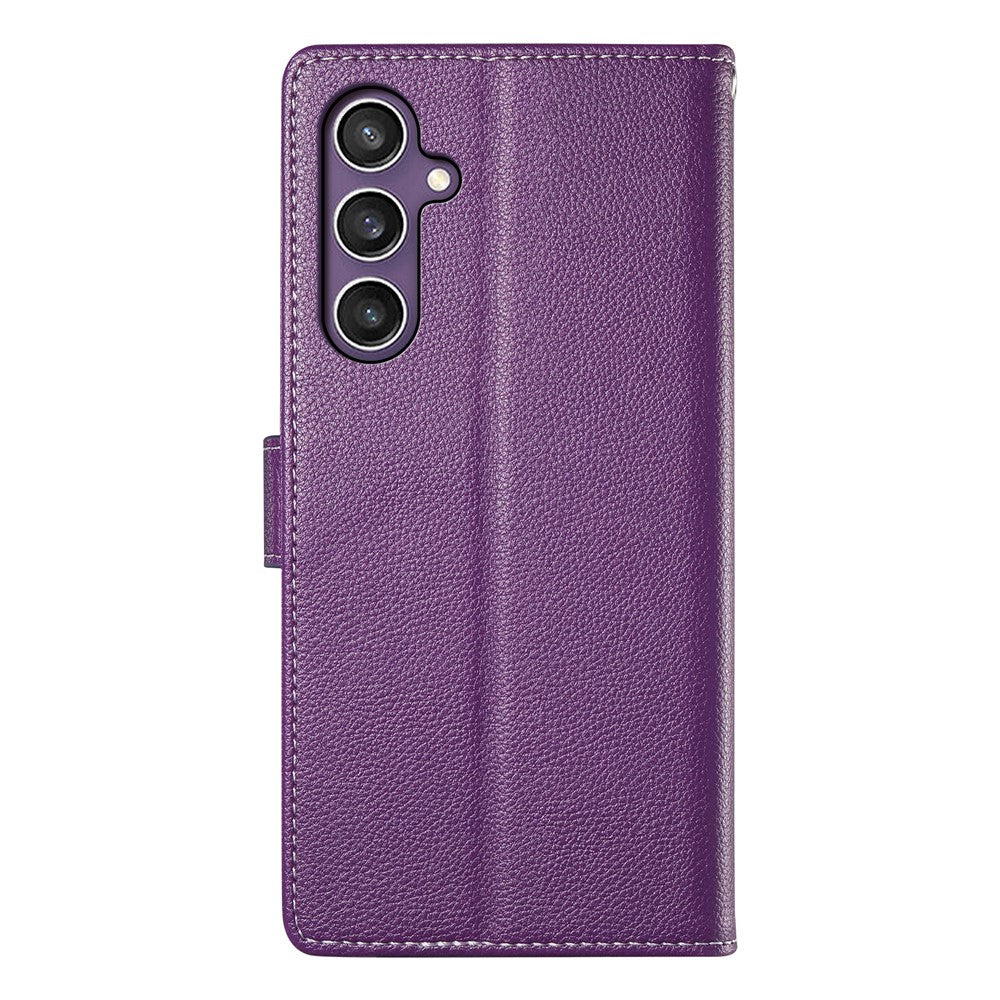 DF-012 For Samsung Galaxy S23 FE Case Litchi Texture Leather Wallet Stand Phone Cover