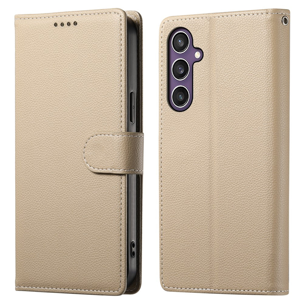 DF-012 For Samsung Galaxy S23 FE Case Litchi Texture Leather Wallet Stand Phone Cover