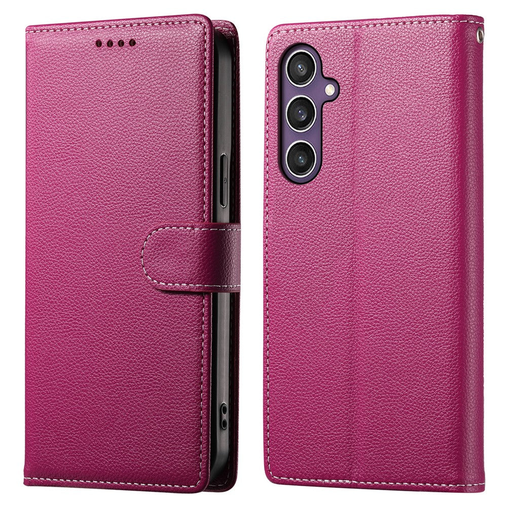 DF-012 For Samsung Galaxy S23 FE Case Litchi Texture Leather Wallet Stand Phone Cover