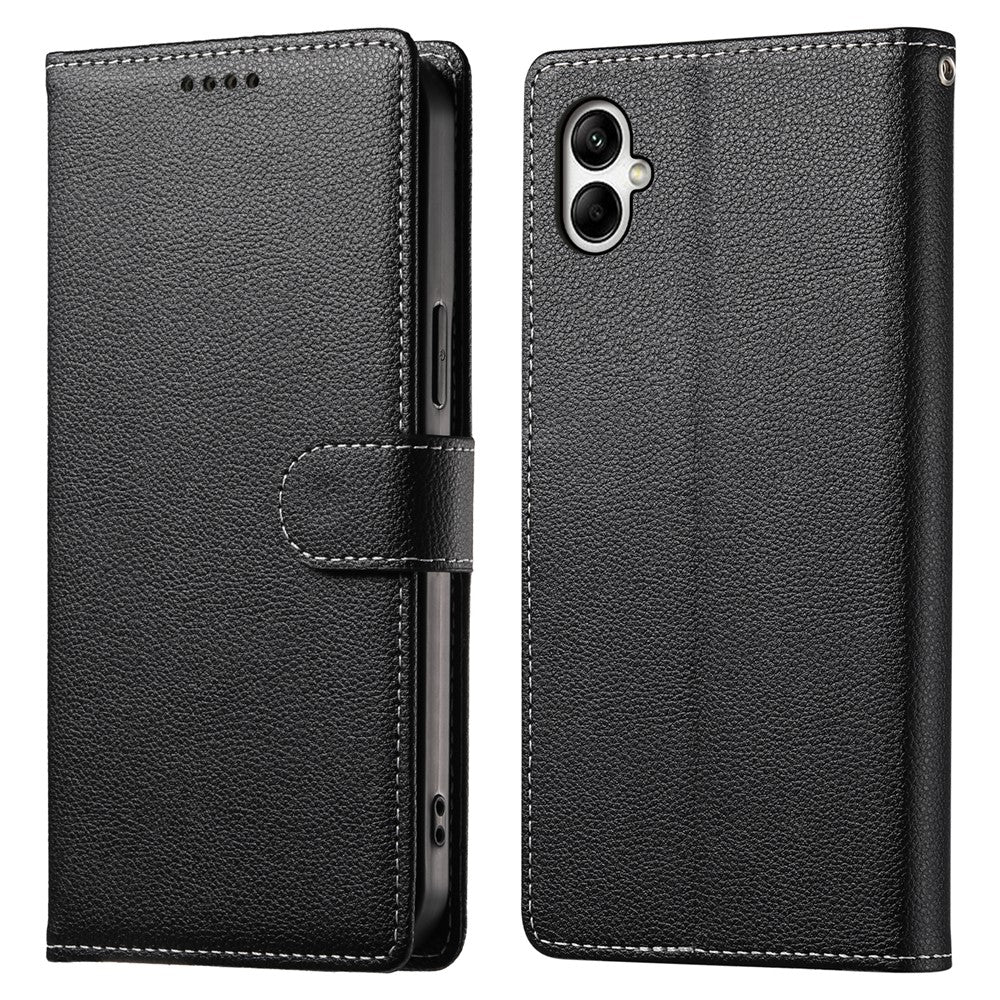 DF-012 För Samsung Galaxy A05 4G Skal Litchi Texturerat Läder Plånboksfodral mobilskal