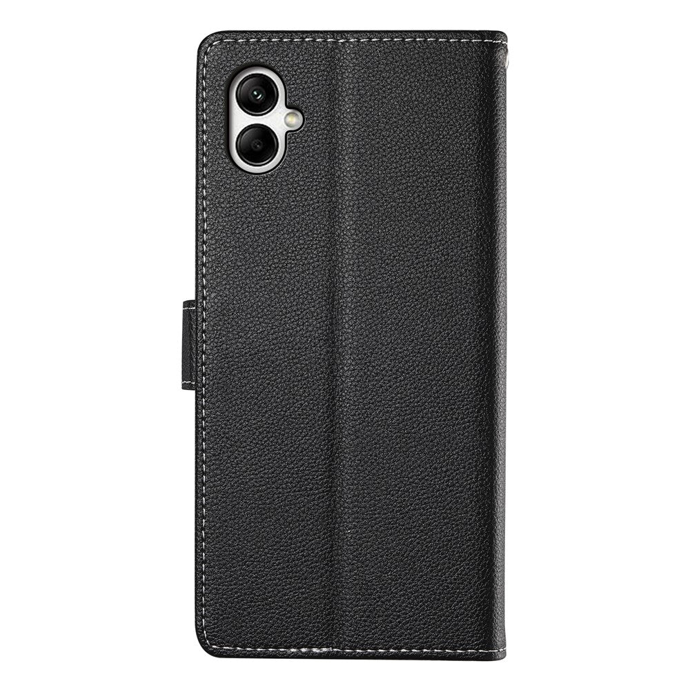 DF-012 För Samsung Galaxy A05 4G Skal Litchi Texturerat Läder Plånboksfodral mobilskal