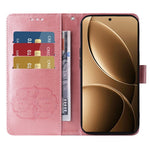 Cover til Xiaomi Poco F7 Pro 5G / Redmi K80 5G med sommerfugleblomstermotiv, pungfunktion, stativ og læder