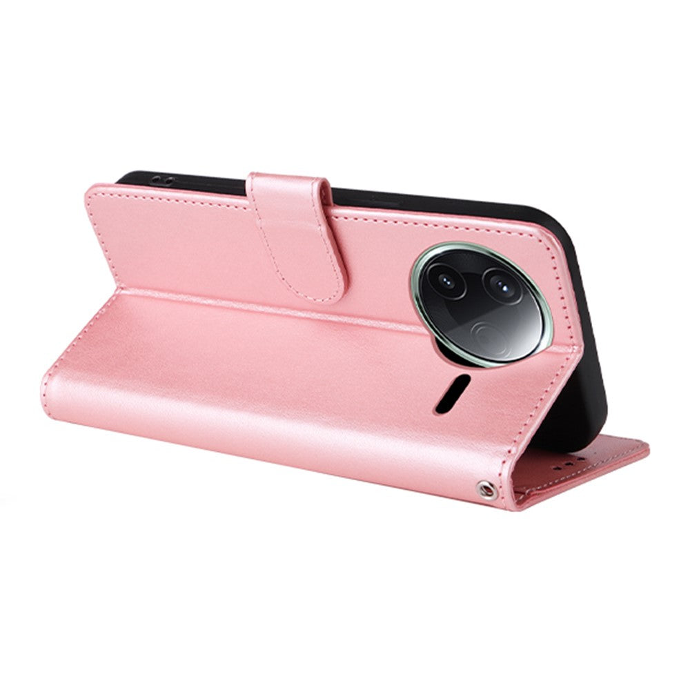 Cover til Xiaomi Poco F7 Pro 5G / Redmi K80 5G med sommerfugleblomstermotiv, pungfunktion, stativ og læder