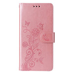 Cover til Xiaomi Poco F7 Pro 5G / Redmi K80 5G med sommerfugleblomstermotiv, pungfunktion, stativ og læder