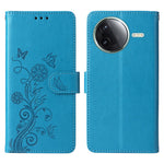 Cover til Xiaomi Poco F7 Pro 5G / Redmi K80 5G med sommerfugleblomstermotiv, pungfunktion, stativ og læder