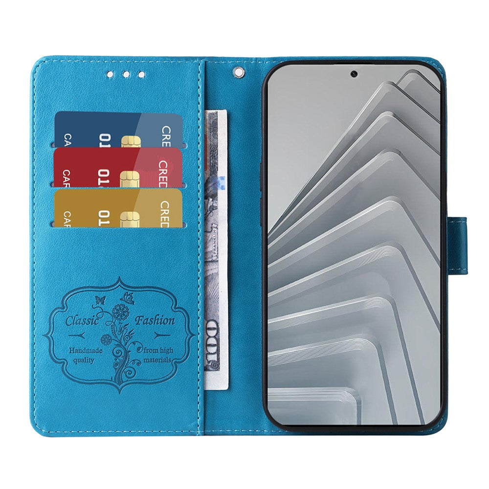 For Xiaomi Redmi Note 14 4G (163.25mm) Case Butterfly Floral Imprint Wallet Stand Leather Phone Cover