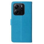 For Xiaomi Redmi Note 14 4G (163.25mm) Case Butterfly Floral Imprint Wallet Stand Leather Phone Cover