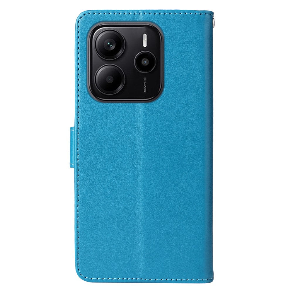 For Xiaomi Redmi Note 14 4G (163.25mm) Case Butterfly Floral Imprint Wallet Stand Leather Phone Cover