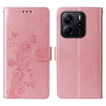 For Xiaomi Redmi Note 14 4G (163.25mm) Case Butterfly Floral Imprint Wallet Stand Leather Phone Cover
