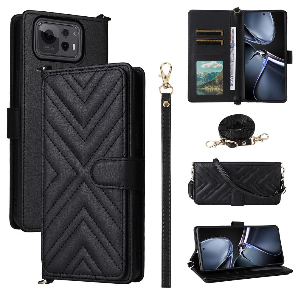 Til Asus Zenfone 12 Ultra 5G Pung-etui med Skulder-/Håndrem Læder Telefoncover Stand