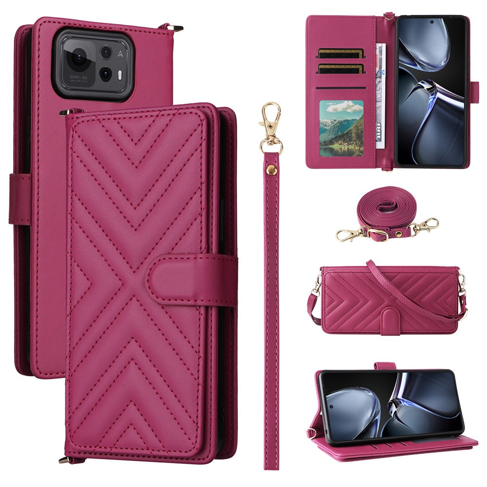 Til Asus Zenfone 12 Ultra 5G Pung-etui med Skulder-/Håndrem Læder Telefoncover Stand