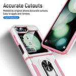For Samsung Galaxy Z Flip7 FE 5G / Z Flip6 5G Case Military Grade Ring Kickstand PC + TPU Phone Cover