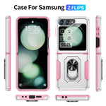 For Samsung Galaxy Z Flip7 FE 5G / Z Flip6 5G Case Military Grade Ring Kickstand PC + TPU Phone Cover