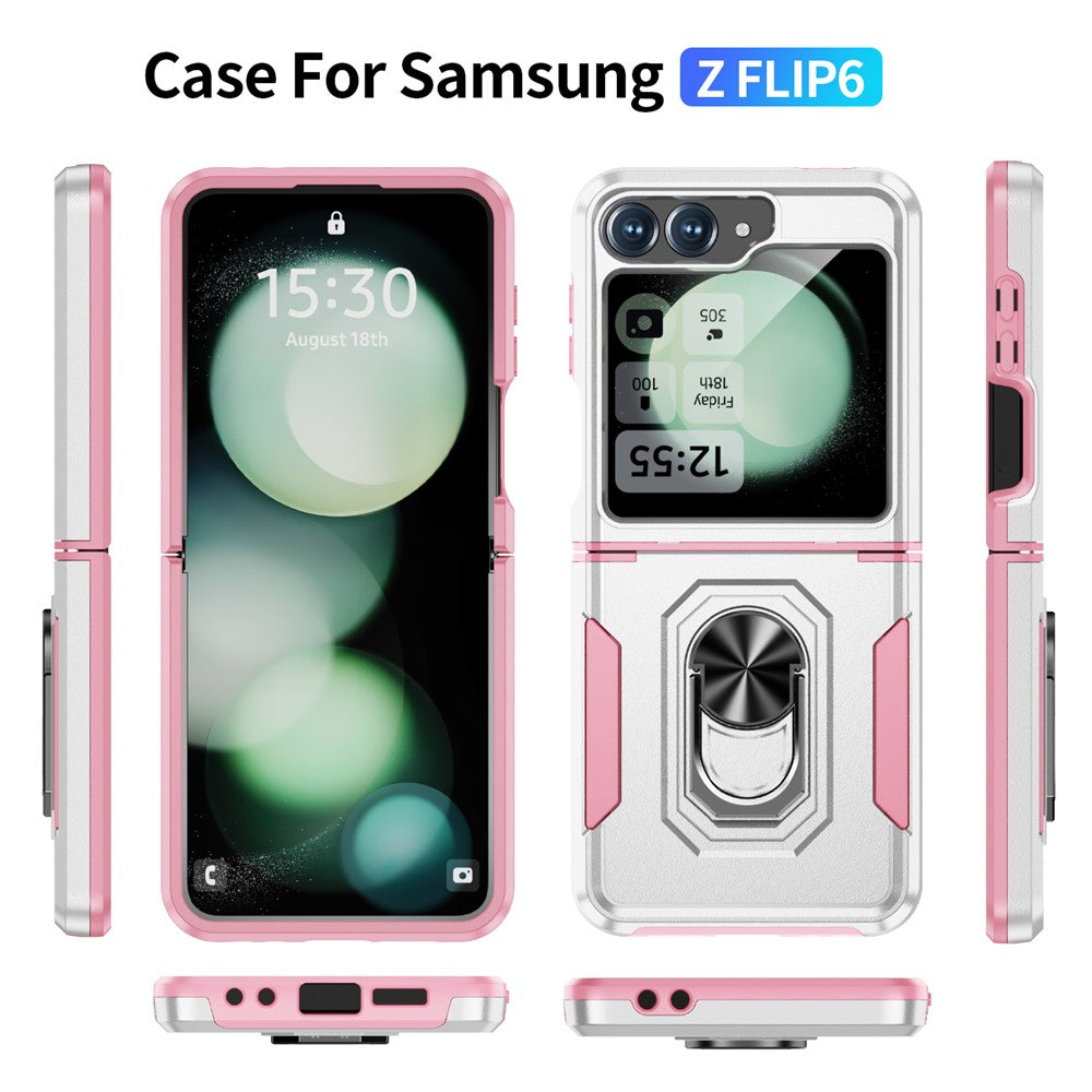 For Samsung Galaxy Z Flip7 FE 5G / Z Flip6 5G Case Military Grade Ring Kickstand PC + TPU Phone Cover