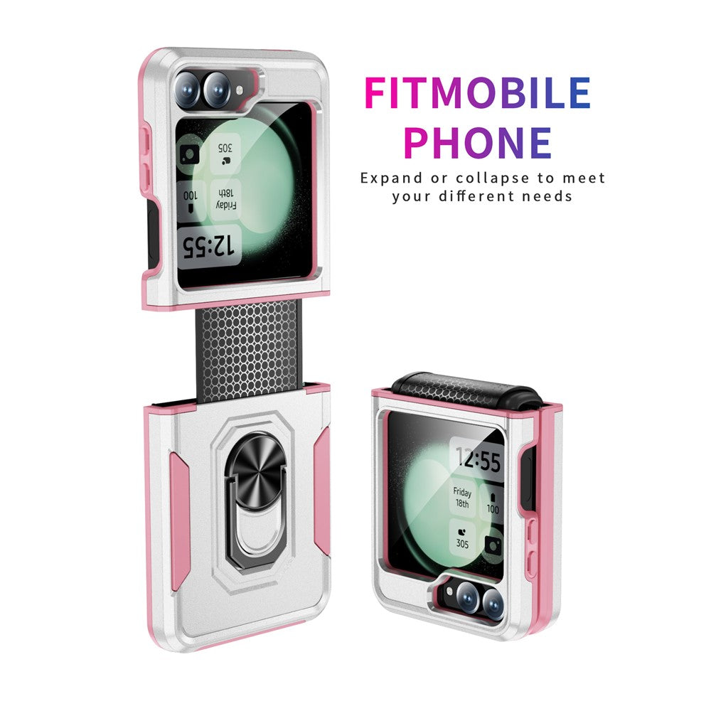For Samsung Galaxy Z Flip7 FE 5G / Z Flip6 5G Case Military Grade Ring Kickstand PC + TPU Phone Cover