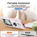 For Samsung Galaxy Z Flip7 FE 5G / Z Flip6 5G Case Military Grade Ring Kickstand PC + TPU Phone Cover