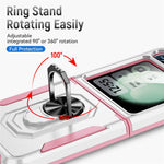 For Samsung Galaxy Z Flip7 FE 5G / Z Flip6 5G Case Military Grade Ring Kickstand PC + TPU Phone Cover
