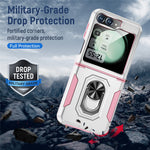 For Samsung Galaxy Z Flip7 FE 5G / Z Flip6 5G Case Military Grade Ring Kickstand PC + TPU Phone Cover