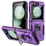 For Samsung Galaxy Z Flip7 FE 5G / Z Flip6 5G Case Military Grade Ring Kickstand PC + TPU Phone Cover