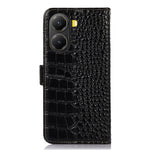 For Xiaomi Poco X7 Pro 5G Case Wallet Crocodile Texture Genuine Cow Leather Phone Cover
