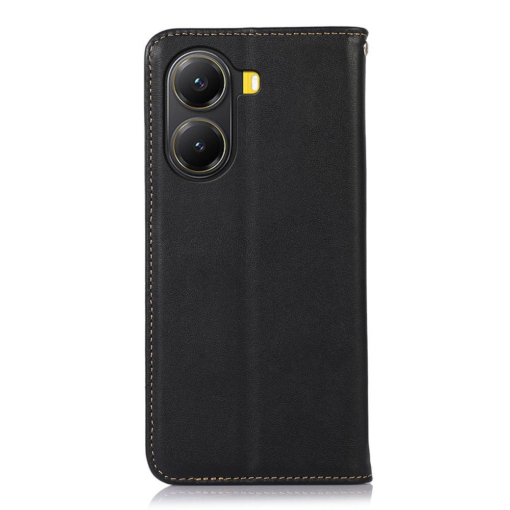 KHAZNEH For Xiaomi Poco X7 Pro 5G Case Wallet Genuine Cow Leather Phone Cover Nappa Texture