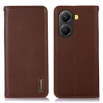 KHAZNEH For Xiaomi Poco X7 Pro 5G Case Wallet Genuine Cow Leather Phone Cover Nappa Texture